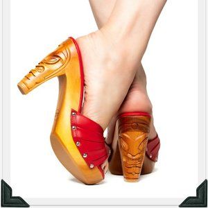 Rockin' Tiki Red Lucky Lou Shoes size 8 Pinup